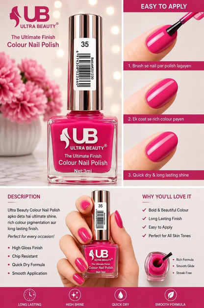 Ultra Beauty Colour Nail Polish – 3ml (Set C)