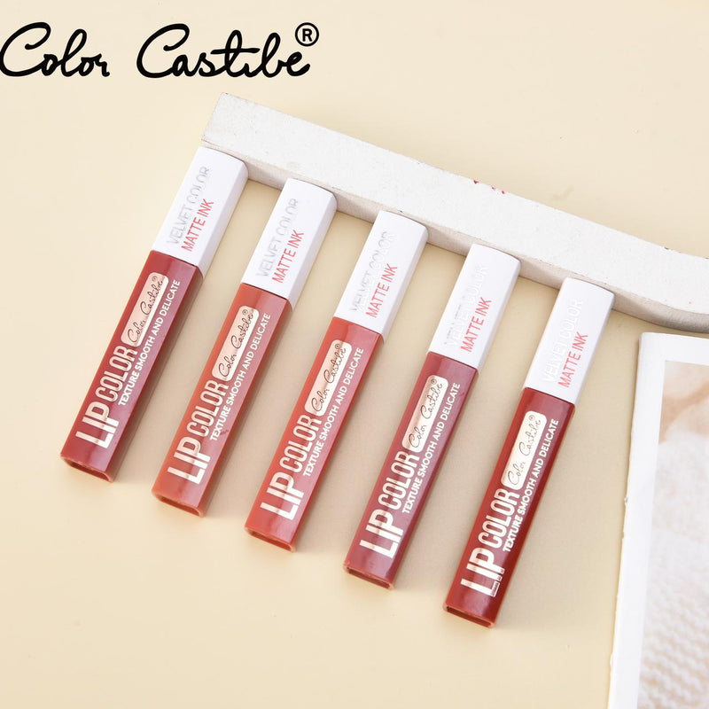 Color Castle Matte Velvet Fashion Color Long Lasting Lip Gloss 6Pcs Set