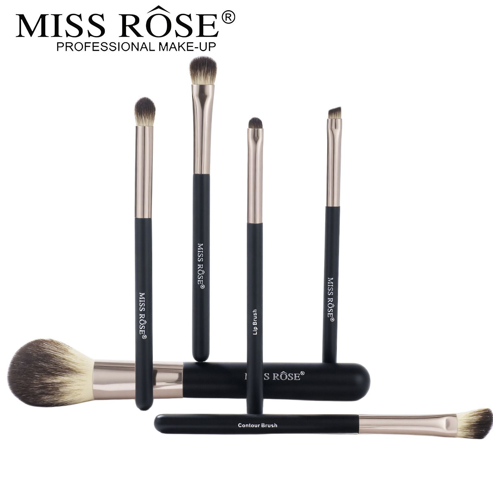 MISS ROSE 6-Piece Marble Makeup Brush Collection