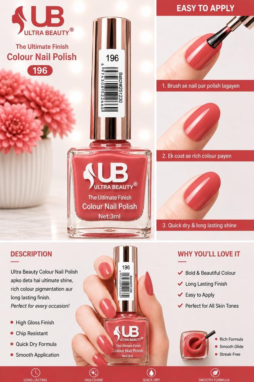 Ultra Beauty Colour Nail Polish – 3ml (Set E)