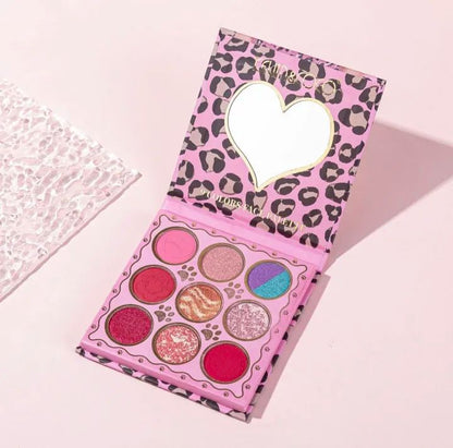 Kevin & Coco 9 Color Face & Eyeshadow Palette Bold Pigmented Glitter & Matte Shades with Mirror Long-Lasting Makeup Kit