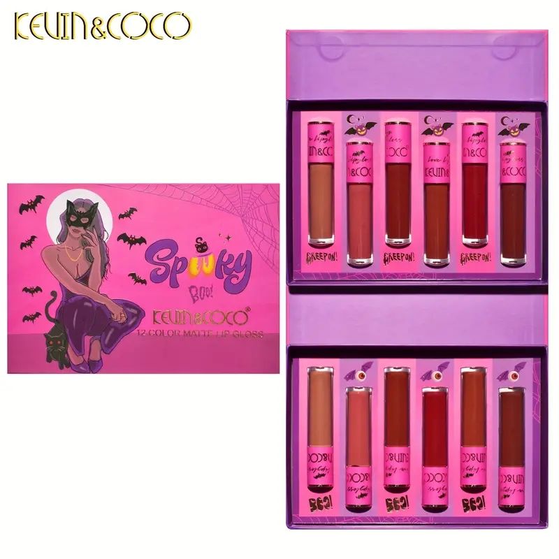 Kevin Coco 12-Color Matte Lip Gloss Set
