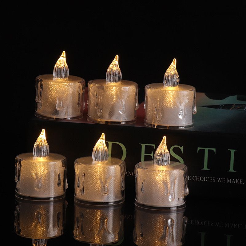 Clear Crystal Led Tealight Candle Light Battery Operated