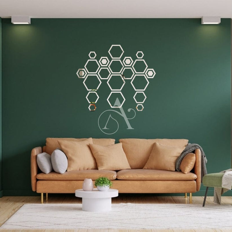 Hexagon Shape Acrylic Wall Sticker
