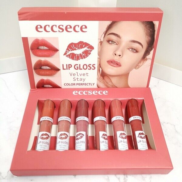 Eccsece Stay Color Perfectly Velvet Lip Gloss 6Pcs Set