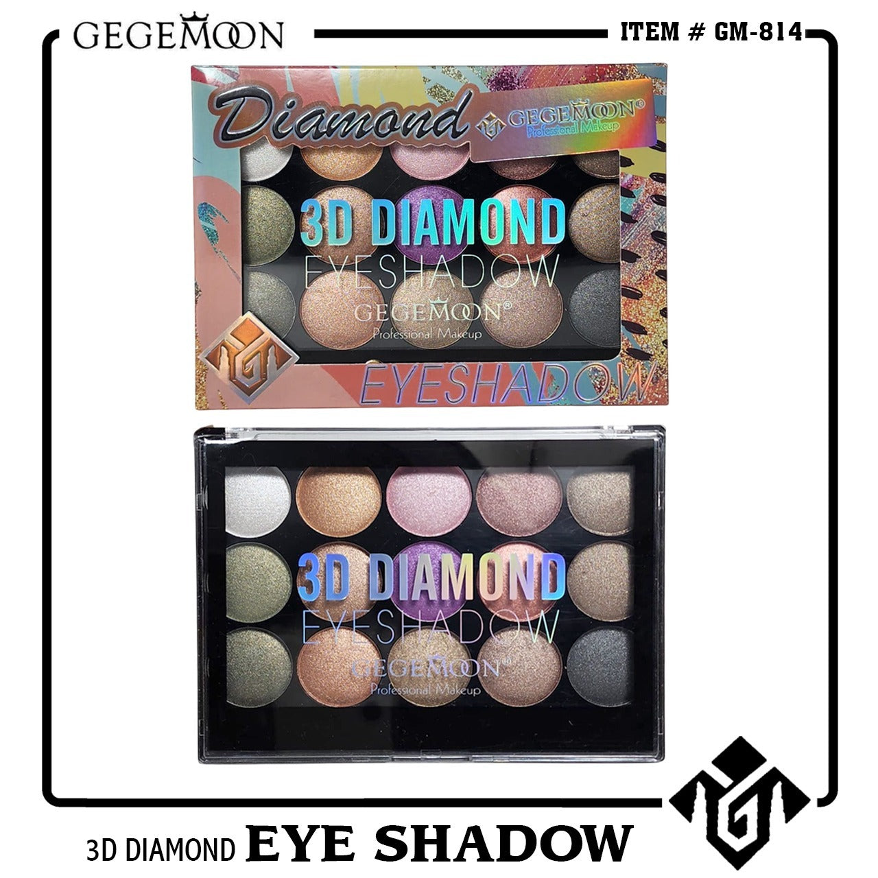 Gegemoon 3D Diamond 15 Color Eyeshadow Palette