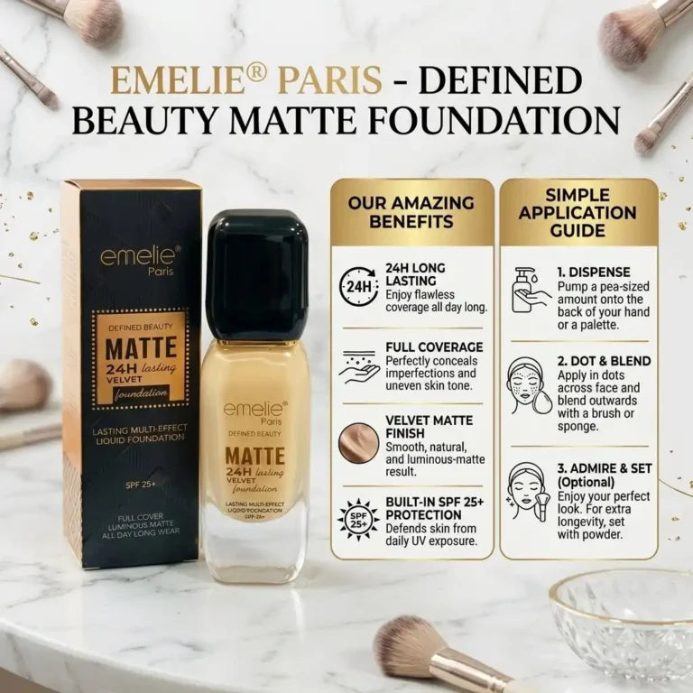 Emelie Paris Defined Beauty Matte Foundation 30ml