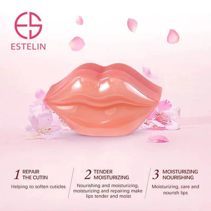 ESTELIN Cherry Blossom Pink Hydrating Lip Patch Sleeping Lip Mask - 22 Pcs