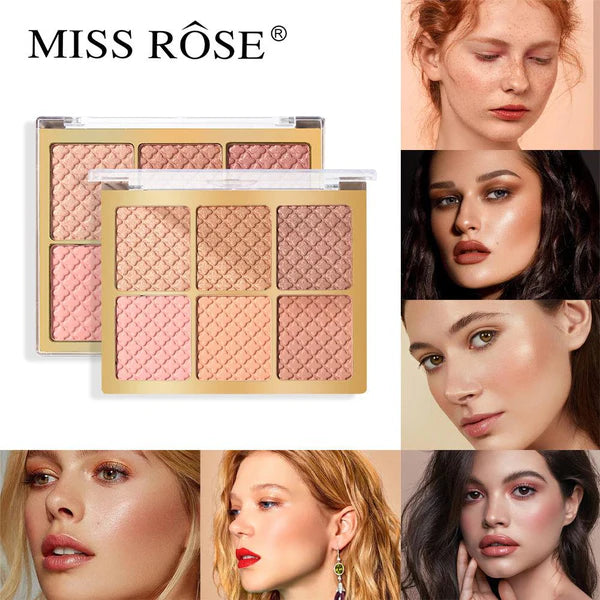 Miss Rose 6 Color Square Face Palette All In One