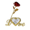 Artificial Red Rose Flower With Golden Leaf With Photo Frame