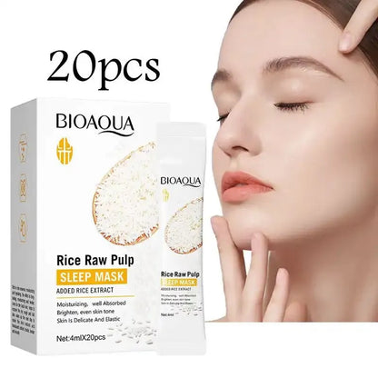 Bioaqua Rice Raw Pulp Moisturizing Brightening Sleeping Mask 4ml x 20pcs