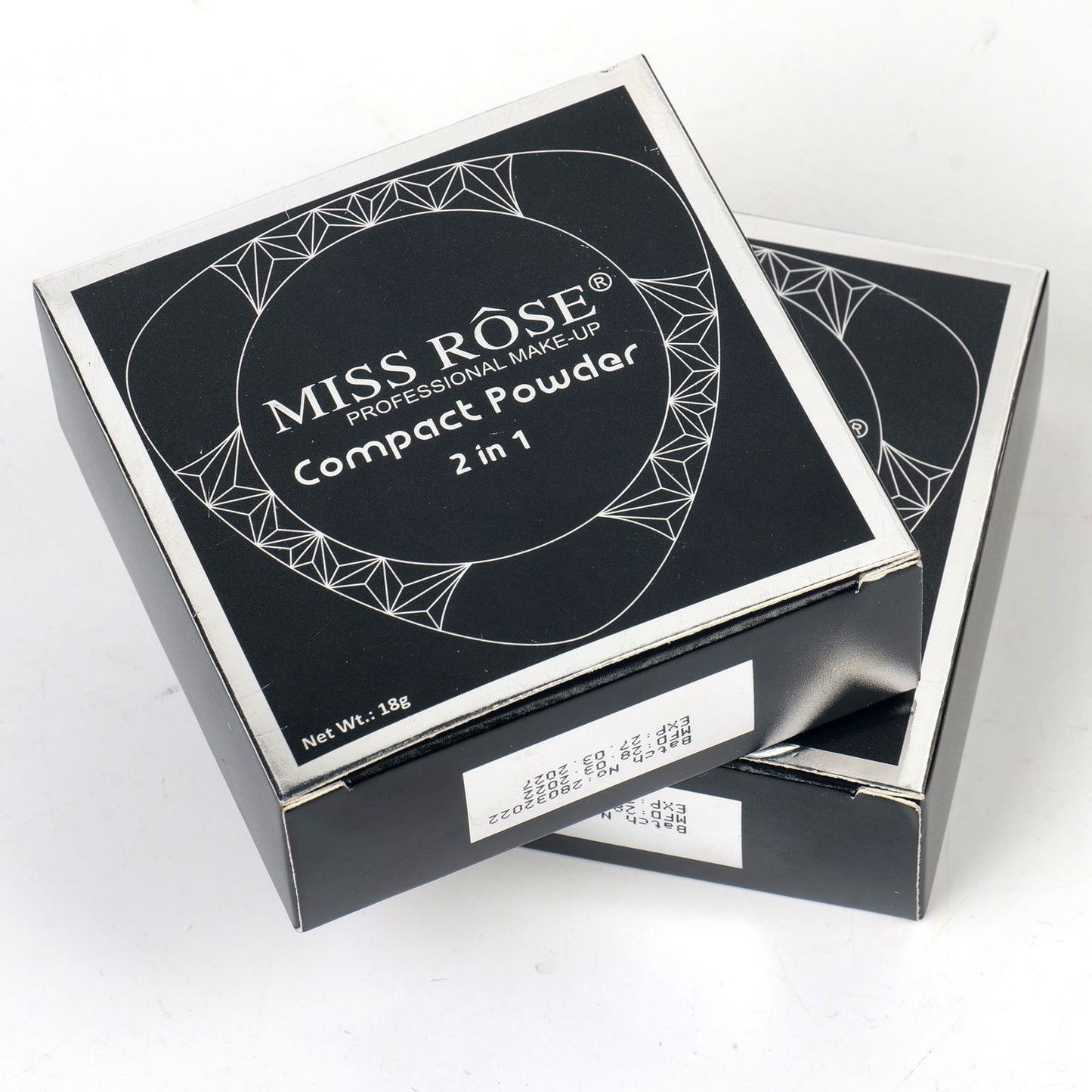 Miss Rose 2in1 Bright Double Layer Compact Black Triangle Face Powder