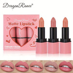 Dragon Ranee Heart Shape Matte High Shine 3Pcs Lipstick