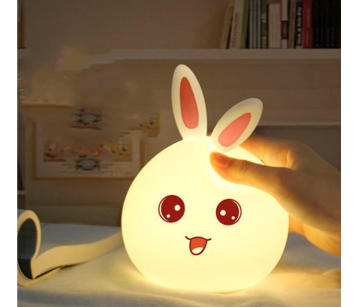 Cute Rabbit Silicone Led Night Lamp with Cell Operated