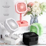 Multipurpose Portable Adjustable Folding 2in1 Mini Silent Cool Table Fan With Led Night