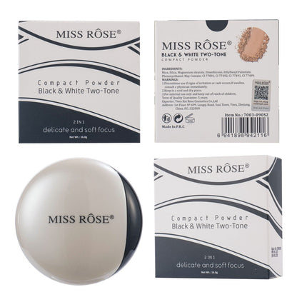 Miss Rose Black & White Two-Tone Face Powder