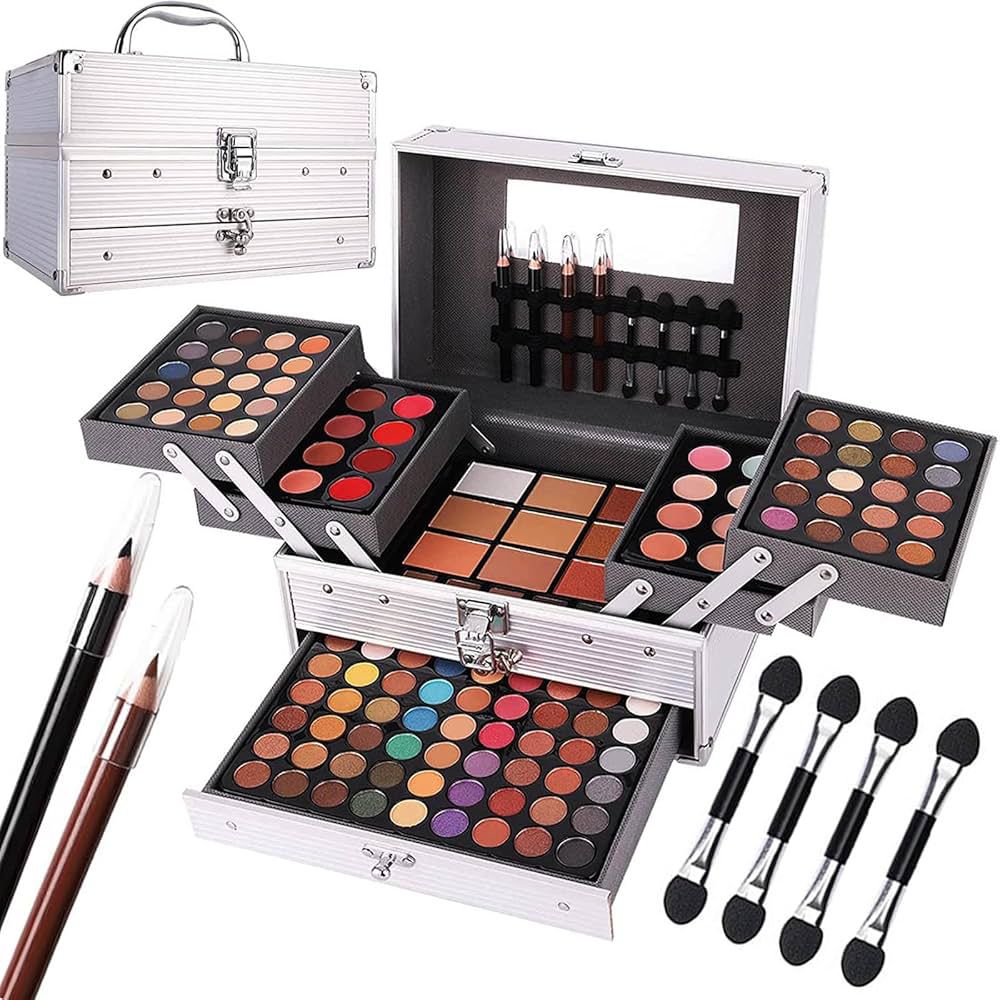 Miss Rose 132 Color All In One Makeup Kit,Professional Makeup Case