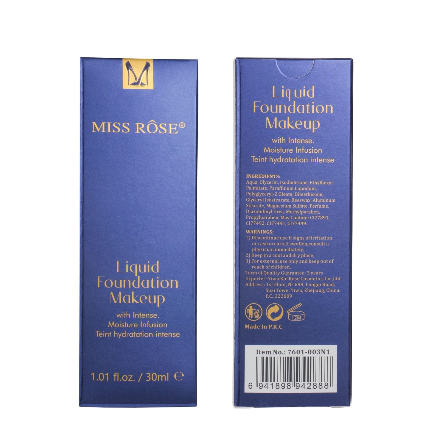 Miss Rose Liquid Foundation With Intense Moisture Infusion Teint Hydratation Intense