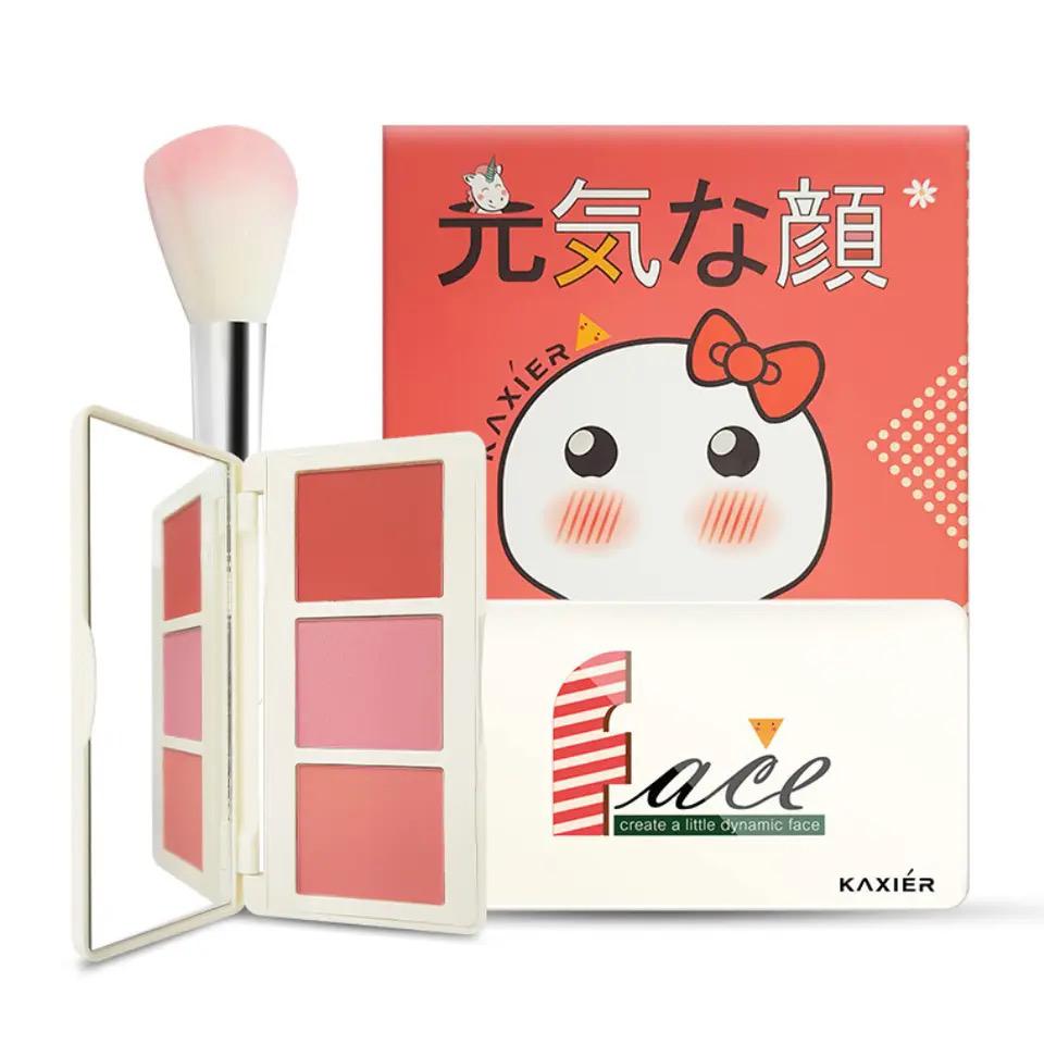 Kaxier 3 Color Blush Palette With Brush