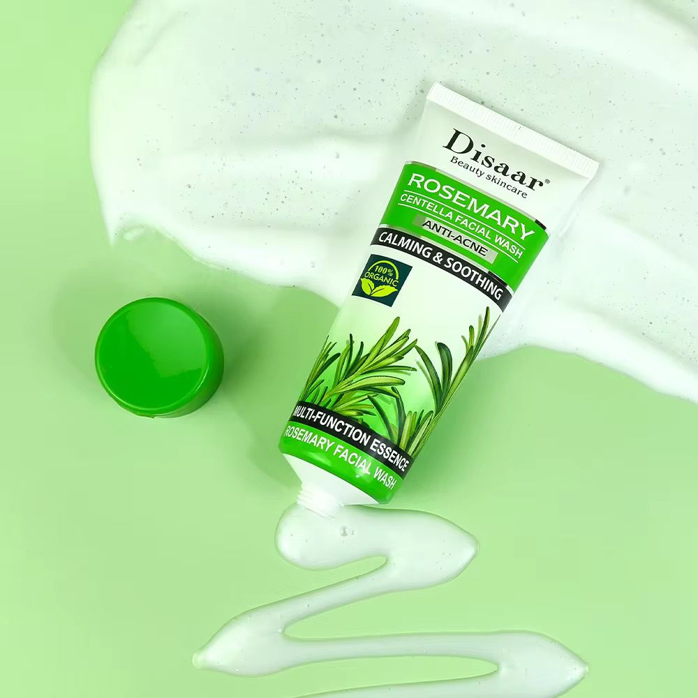 DISAAR  Rosemary Centella Vegan Cream Facial Wash Anti-Wrinkle Oil Control Deep Cleansing Pore Acne Clear Smoothing Face Cleanser