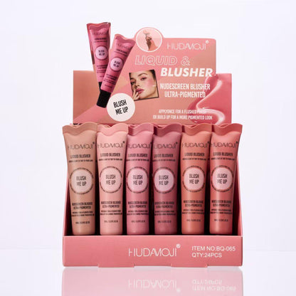 Hudamoji Blush Me Up Liquid And Blusher Nudescreen Blusher Ultra Pigmented 6Pcs Set