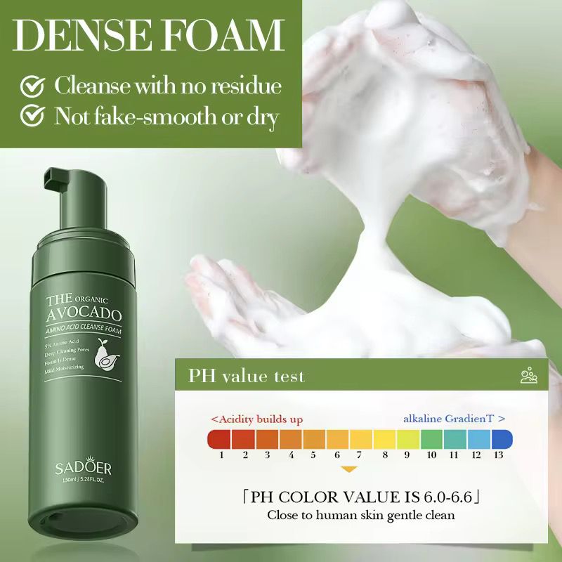 Sadoer Avocado Facial Cleanser Amino Acid Foam Facial Cleansing Productfacial Cleanserfacial Wash Cleanser
