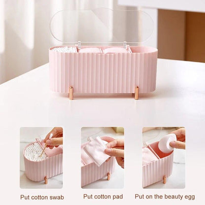Multipurpose Desktop Makeup Brush Cotton Pads Cotton Swab Storage Box Organizer