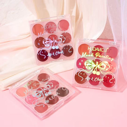 Hudamoji Lip And Cheek Palette Pack Of 3 Set