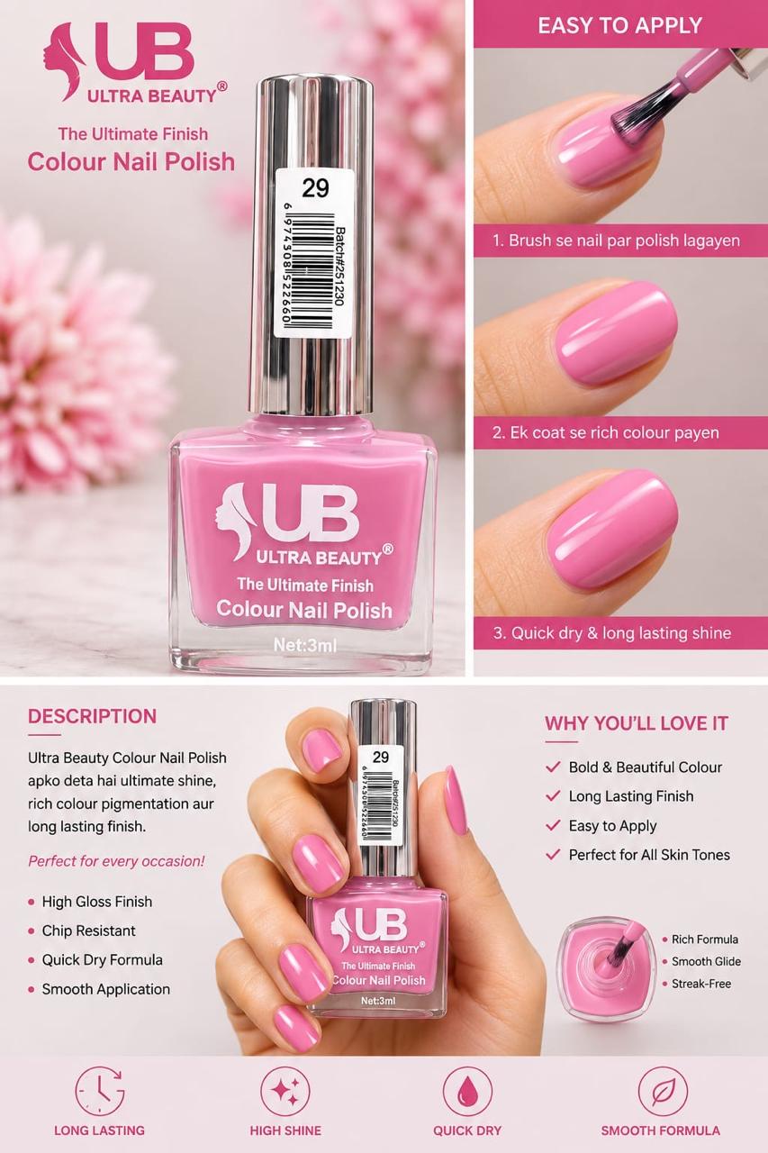 Ultra Beauty Colour Nail Polish – 3ml (Set B)