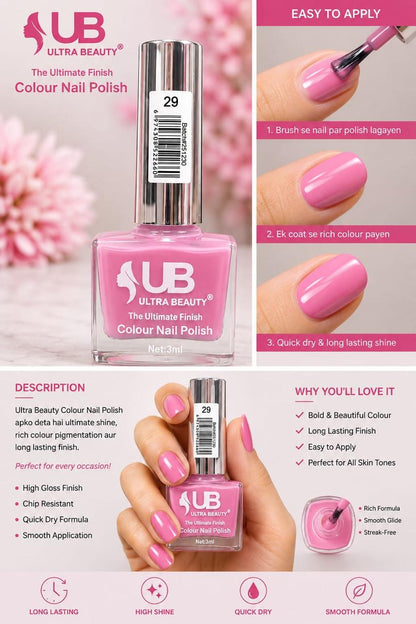 Ultra Beauty Colour Nail Polish – 3ml (Set B)