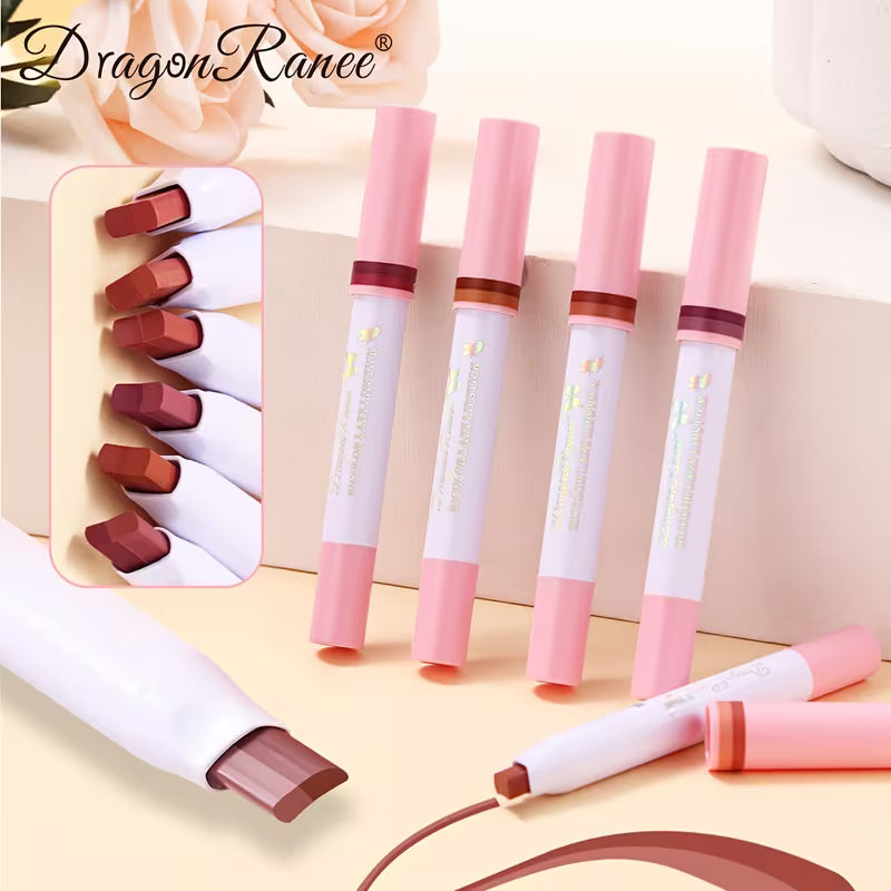 Dragon Ranee 6-Color Two-Tone Matte Lipstick Pen