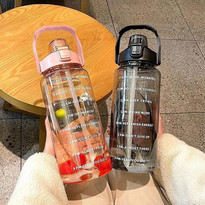 Motivational Sports BPA-Free Water Bottle With Straw Lid 2000ml