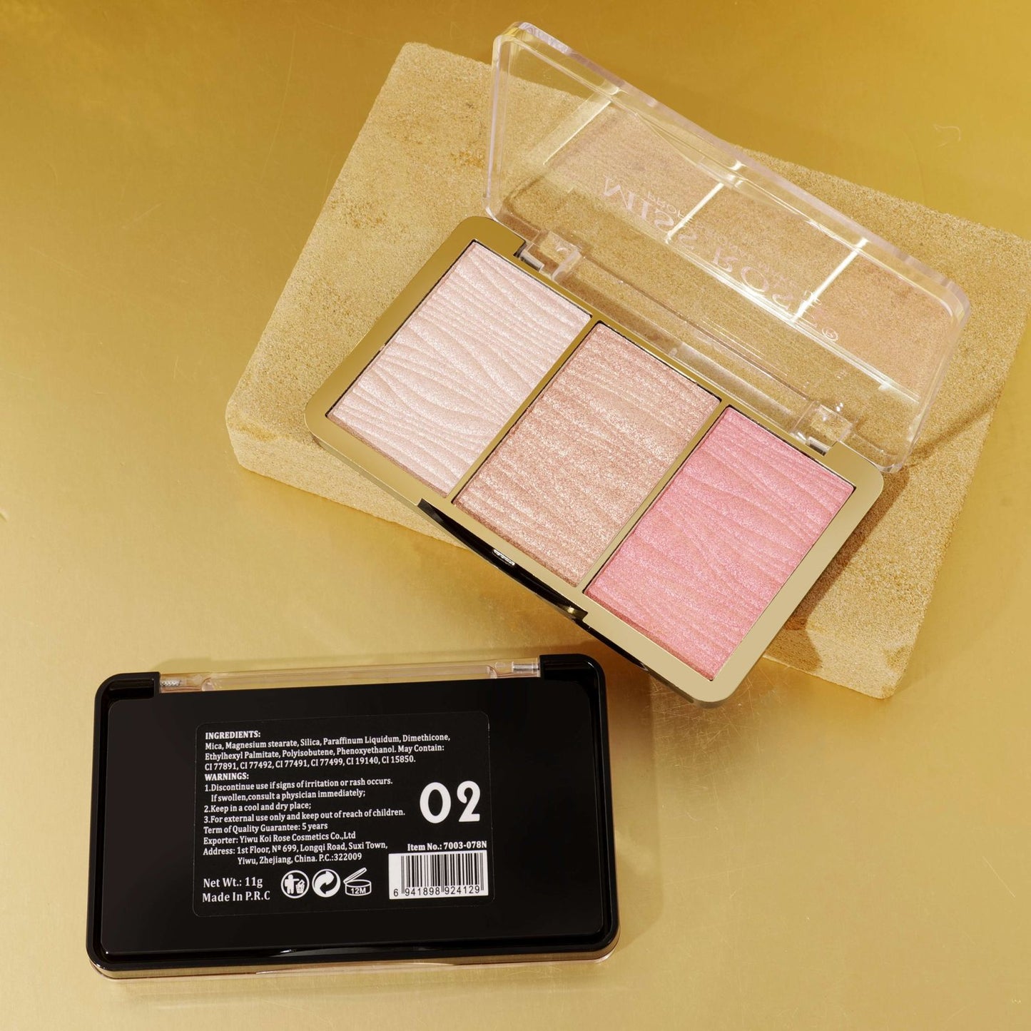 Miss Rose 3 Color Hyper Real Highlighter Kit