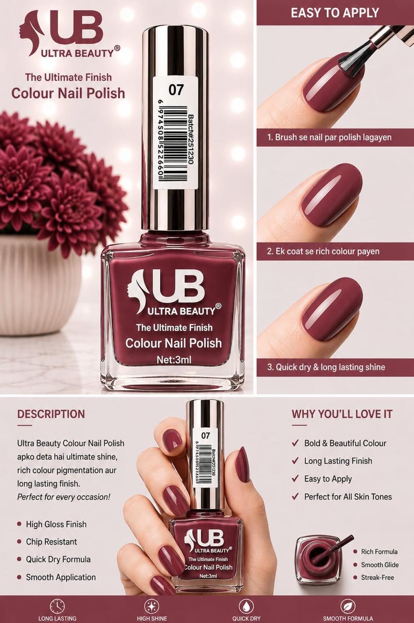 Ultra Beauty Colour Nail Polish – 3ml (Set F)