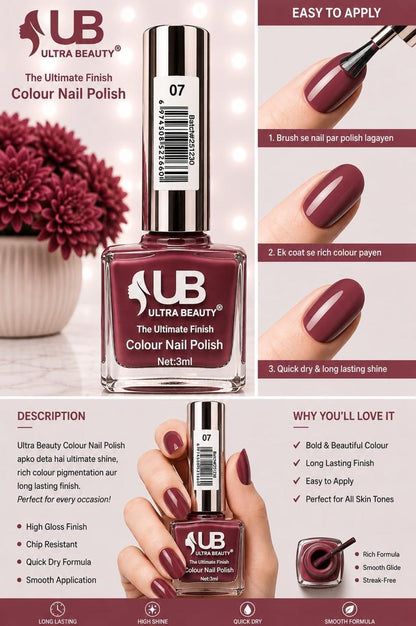 Ultra Beauty Colour Nail Polish – 3ml (Set F)