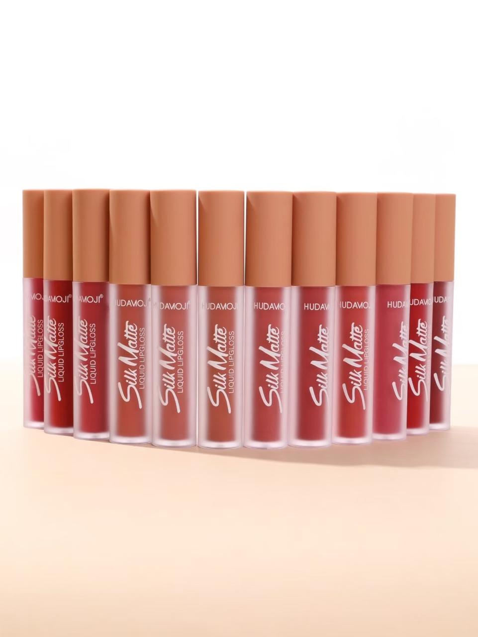 Hudamoji Silky Smooth Matte Long Lasting Lipgloss Set Pack of 12