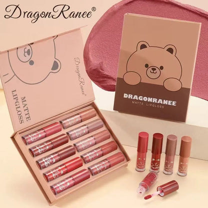 Dragon Ranee Matte Lip Gloss 10Pcs Set