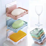 Wall Mounted Self Adhesive Self Draining Soap Tray Plastic Soap Dish