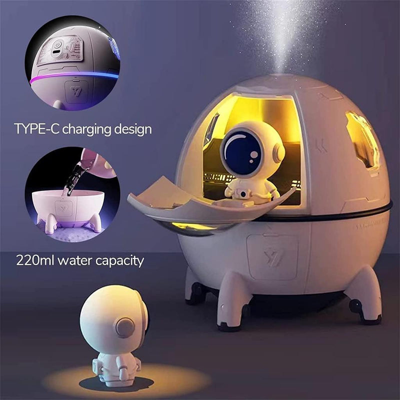 Astronaut Air Humidifier 220ml With Night Light