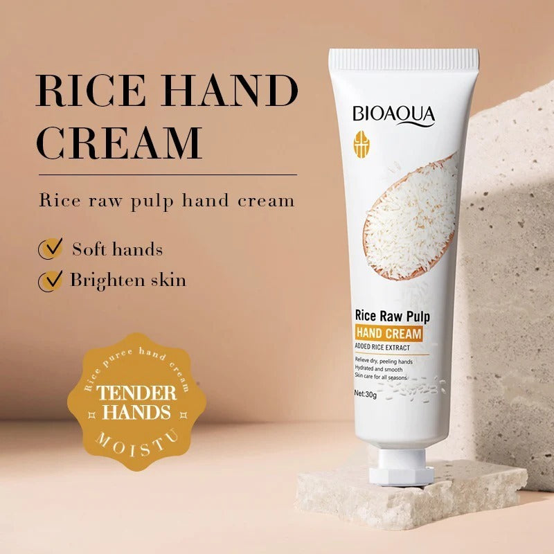 Bioaqua Rice Raw Pulp Moisturizing Hand Cream 30g