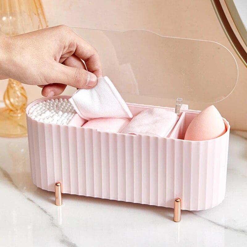 Multipurpose Desktop Makeup Brush Cotton Pads Cotton Swab Storage Box Organizer