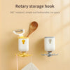 Self-Adhesive Wall Storage Box Organizer With 360 Degree Rotating 6 Hooks