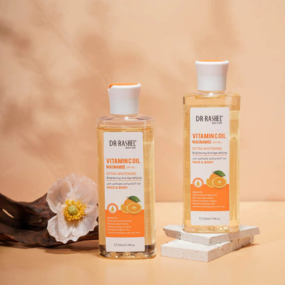 Dr Rashel Face & Body Vitamin C Oil Niacinamide SPF50+ Extra Whitening Brightening And Age-Defying