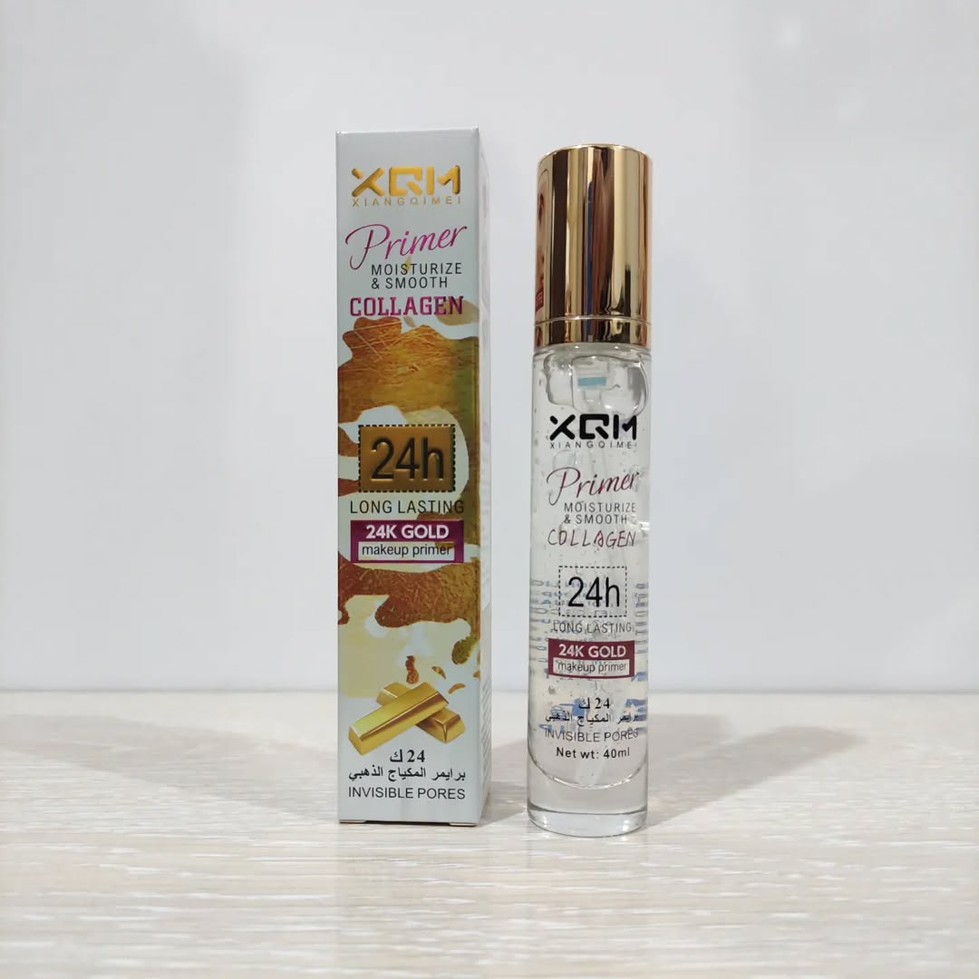 XQM 24k Gold Primer Moisturize &amp; Smooth Collagen 24h Long Lasting Makeup Primer