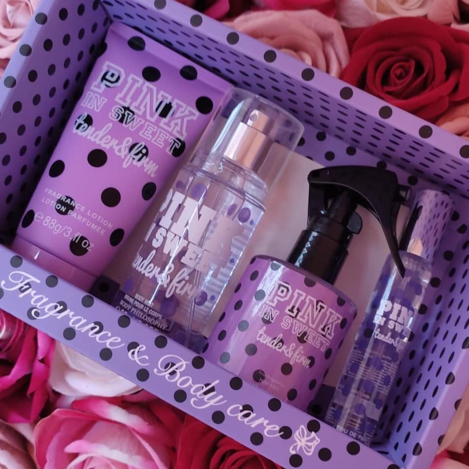 Pink In Sweet Fragrance And Body Care 4pcs Set