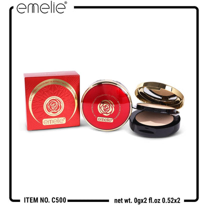Emelie 3in1 Perfect Touch Matte Effect With Rose Essence Compact Powder