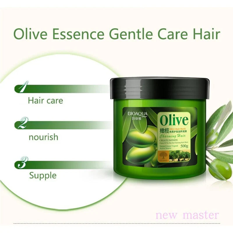 Bioaqua Olive Nourishing Keratin Repair Hair Mask, 500 g