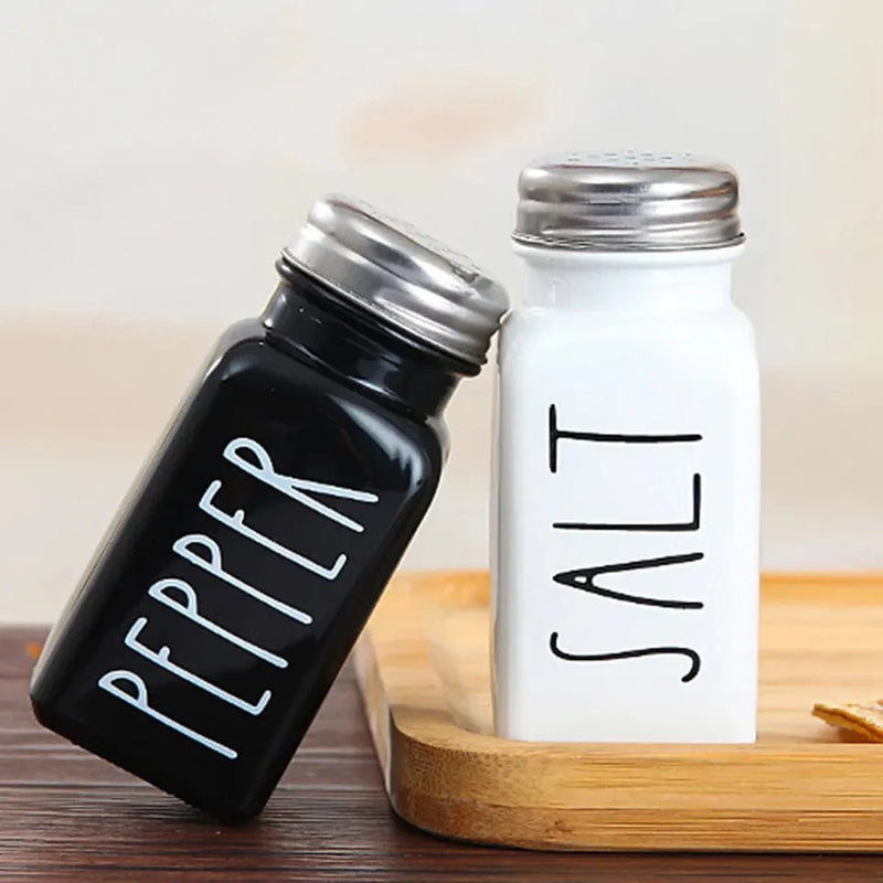 Salt And Pepper Glass Material Dispenser 2Pcs Set