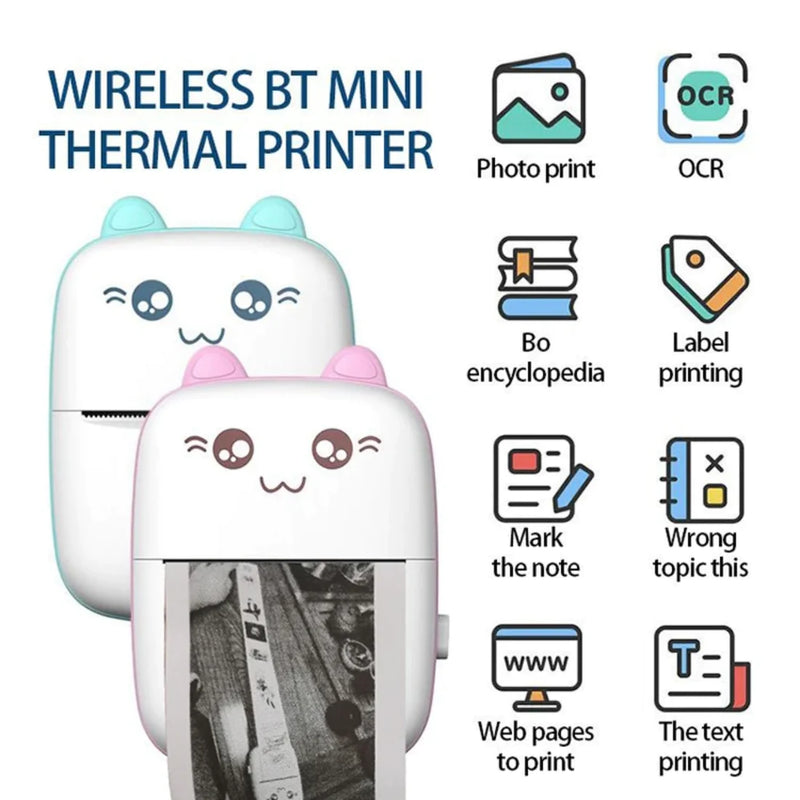 Bluetooth Mini Portable Printer With One Roll Of Paper