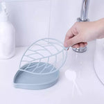 Leaf Shaped Soap Holder With Draining Tray Soap Box With Dish Storage Plate